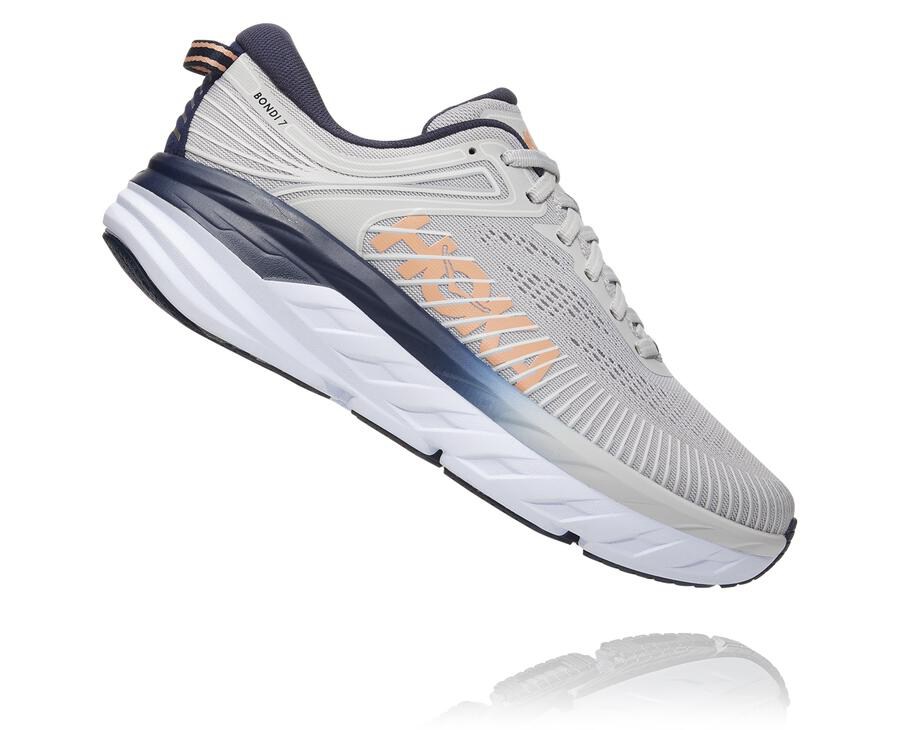 Tenis Hoka One One Feminino Cinzentas/Pretas - Bondi 7 - 506-RXYZOV